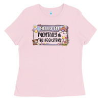 Bubblegum Pink hello im mentally at the bookstore Ladies Tee - MaliasSmallBusiness