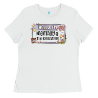 White hello im mentally at the bookstore Ladies Tee - MaliasSmallBusiness