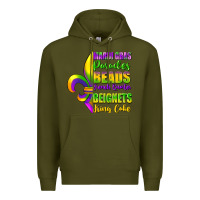 Army Green mardi gras parades beads Premium Hoodie - FaDigitalArtStudio