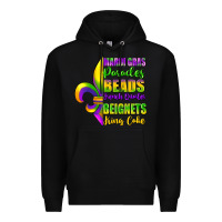 Black mardi gras parades beads Premium Hoodie - FaDigitalArtStudio