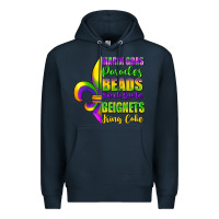 Navy mardi gras parades beads Premium Hoodie - FaDigitalArtStudio
