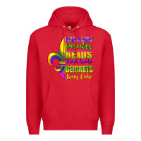 Red mardi gras parades beads Premium Hoodie - FaDigitalArtStudio
