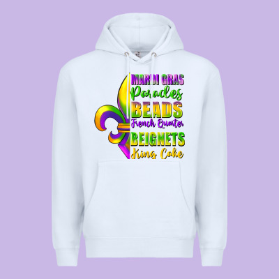 Mardi Gras Parades Beads Premium Hoodie Designed By Fadigitalartstudio