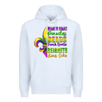White mardi gras parades beads Premium Hoodie - FaDigitalArtStudio