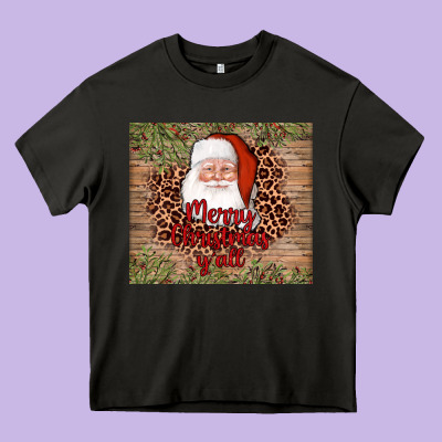 Santa Merry Christmas Y'all Heavy Core Tee Designed By Adodesignshop