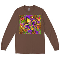 Chestnut Mardi Gras fleur de lis Long Sleeve Tee - NancyCooperArtShop