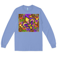 Colony Blue Mardi Gras fleur de lis Long Sleeve Tee - NancyCooperArtShop