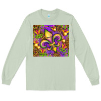 Matcha Mardi Gras fleur de lis Long Sleeve Tee - NancyCooperArtShop