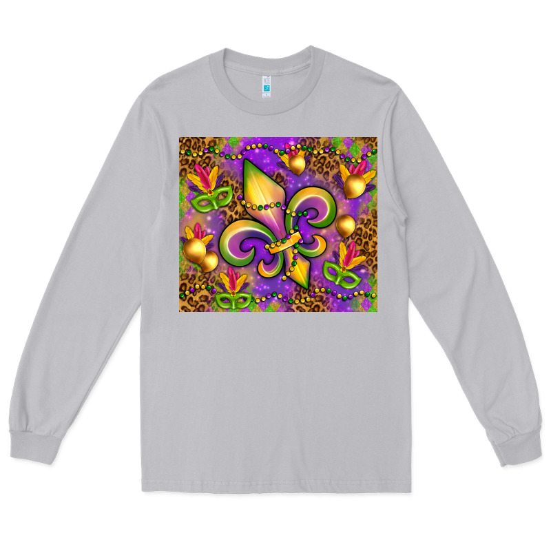 Mardi Gras Fleur De Lis Long Sleeve Tee by NancyCooperArtShop | Teevron