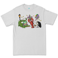 Dove Grey mardi gras alligator crawfish pelican Premium Tee - MaliasSmallBusiness