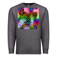 Charcoal Heather neon safari seamless pattern 2 Premium Sweatshirt - BundleAndBundleShop