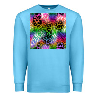 Ocean Blue neon safari seamless pattern 2 Premium Sweatshirt - BundleAndBundleShop