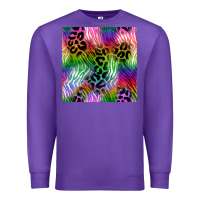 Purple neon safari seamless pattern 2 Premium Sweatshirt - BundleAndBundleShop