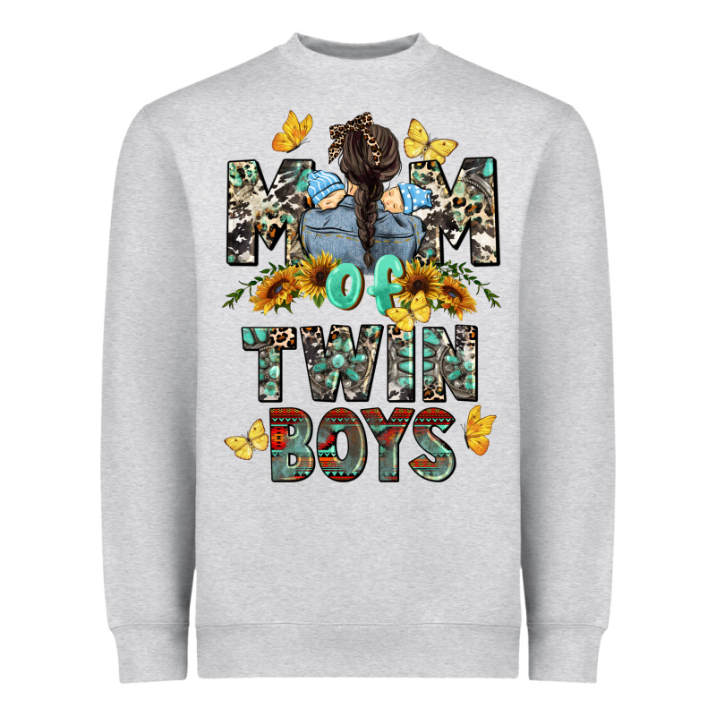 Mom Of Twin Boys Mother's Day Heavyweight Sweatshirt by CowGirlArtShop | Teevron