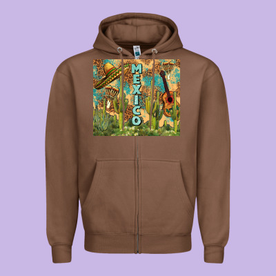 Mexico Zipper Hoodie Designed By Fadigitalartstudio