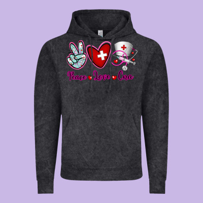 Peace Love Cna Vintage Hoodie Designed By Ranaportraitstore