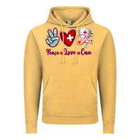 Vintage Mustard Peace Love Cna Vintage Hoodie - RanaPortraitStore