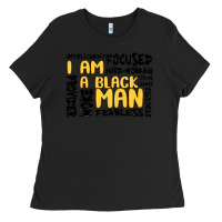 Black i am a black man Ladies Tee - MaliasSmallBusiness