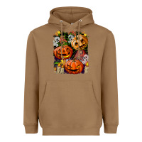Toasted Coconut Halloween Pumpkins Heavyweight Hoodie - BundleAndBundleShop