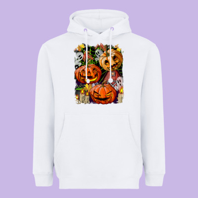 Halloween Pumpkins Heavyweight Hoodie Designed By Bundleandbundleshop