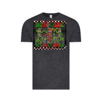 Vintage Black dead inside but it's Christmas dancing skeletons Vintage Tee - BarkalooDesign