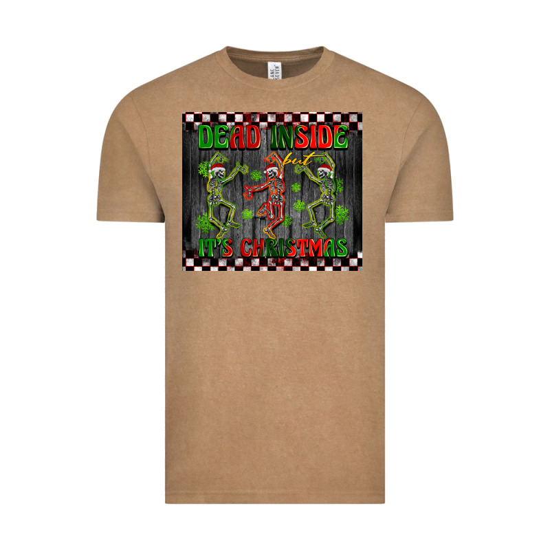 Dead Inside But It's Christmas Dancing Skeletons Vintage Tee by BarkalooDesign | Teevron