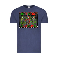 Vintage Denim dead inside but it's Christmas dancing skeletons Vintage Tee - BarkalooDesign