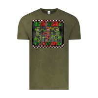 Vintage Olive dead inside but it's Christmas dancing skeletons Vintage Tee - BarkalooDesign