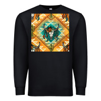 Black native american aztec seamless pattern Premium Sweatshirt - BundleAndBundleShop