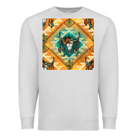Dove Grey native american aztec seamless pattern Premium Sweatshirt - BundleAndBundleShop