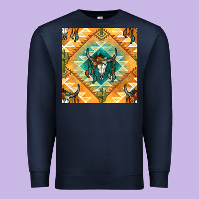 Native American Aztec Seamless Pattern Premium Sweatshirt Designed By Bundleandbundleshop