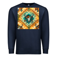 Navy native american aztec seamless pattern Premium Sweatshirt - BundleAndBundleShop