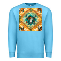 Ocean Blue native american aztec seamless pattern Premium Sweatshirt - BundleAndBundleShop