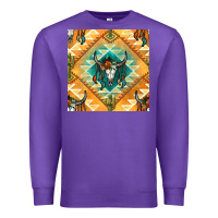 Purple native american aztec seamless pattern Premium Sweatshirt - BundleAndBundleShop