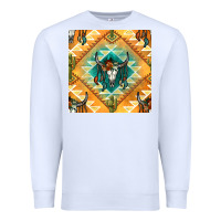 White native american aztec seamless pattern Premium Sweatshirt - BundleAndBundleShop