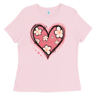 Bubblegum Pink floral pink glitter heart Ladies Tee - Jasminsmagicworld