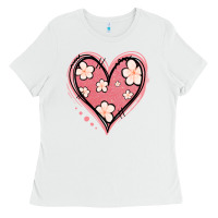White floral pink glitter heart Ladies Tee - Jasminsmagicworld