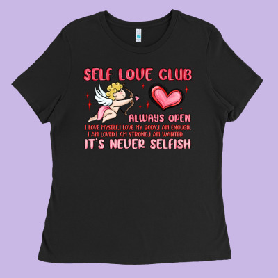 Self Love Club Ladies Tee Designed By Maliassmallbusiness
