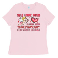Bubblegum Pink self love club Ladies Tee - MaliasSmallBusiness