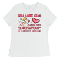 White self love club Ladies Tee - MaliasSmallBusiness