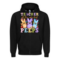 Black Easter Day Teacher of the sweetest peeps Zipper Hoodie - OliviaCreatesArt