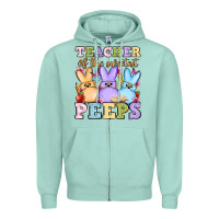 Seafoam Easter Day Teacher of the sweetest peeps Zipper Hoodie - OliviaCreatesArt