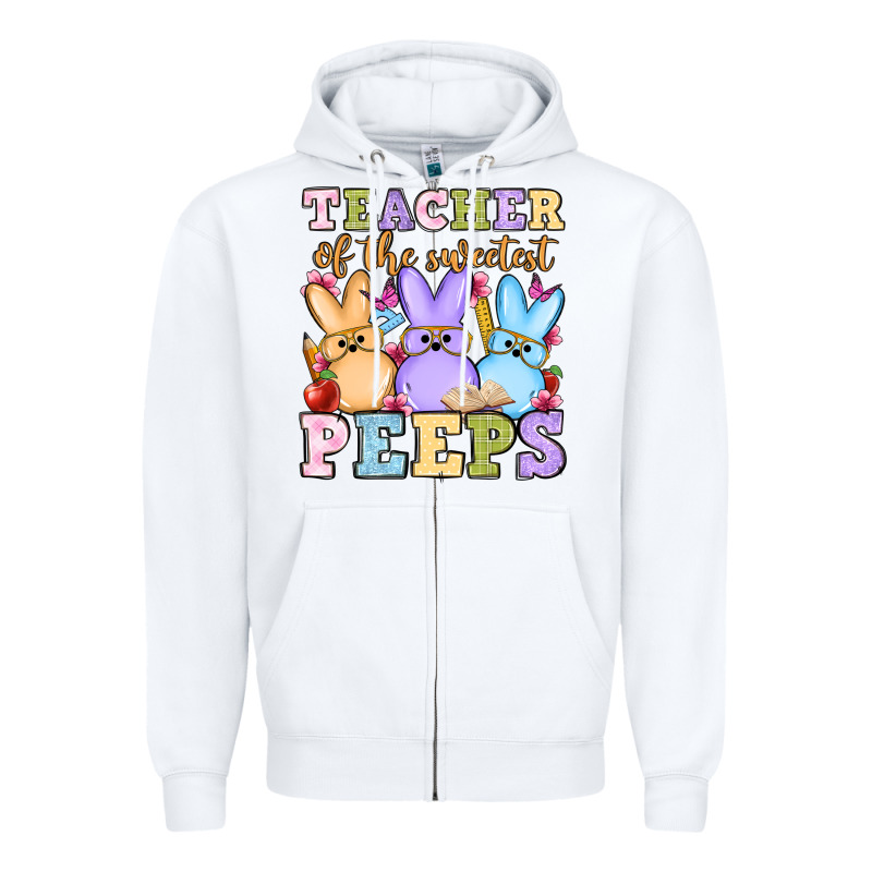Easter Day Teacher Of The Sweetest Peeps Zipper Hoodie by OliviaCreatesArt | Teevron
