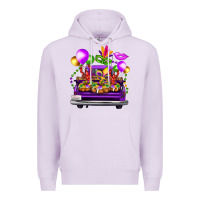 Lilac mardi gras farm truck back view Premium Hoodie - FaDigitalArtStudio