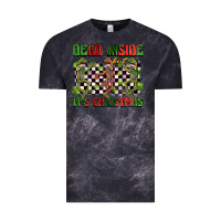 Cloud Black dead inside but it's christmas dancing skeletons Vintage Tee - BarkalooDesign