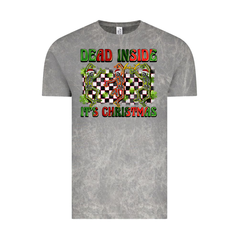 Dead Inside But It's Christmas Dancing Skeletons Vintage Tee by BarkalooDesign | Teevron