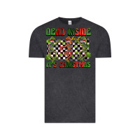 Vintage Black dead inside but it's christmas dancing skeletons Vintage Tee - BarkalooDesign