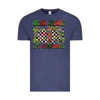 Vintage Denim dead inside but it's christmas dancing skeletons Vintage Tee - BarkalooDesign