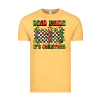 Vintage Mustard dead inside but it's christmas dancing skeletons Vintage Tee - BarkalooDesign