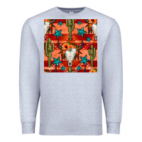 Heather Grey bull skull cactus seamless pattern Premium Sweatshirt - BundleAndBundleShop